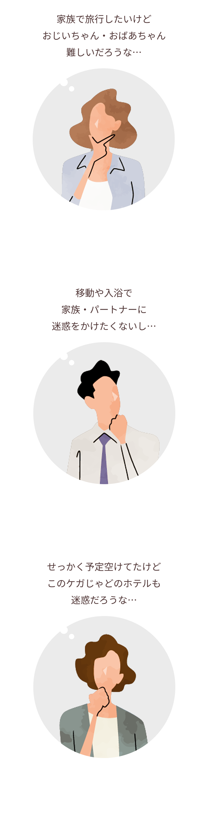 旅行をあきらめざるを得ないお客様の例